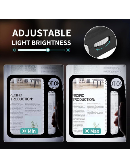 Lupa Recargable JARLINK 5X 10X con Luz LED Ajustable Negra