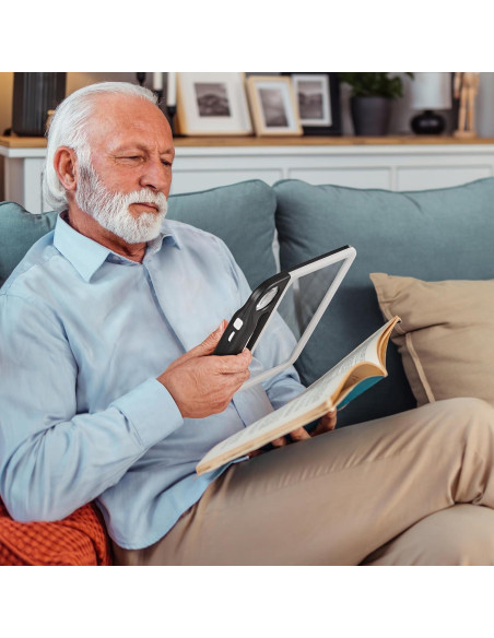 Lupa Recargable JARLINK 5X 10X con Luz LED Ajustable Negra