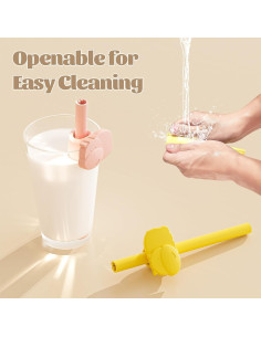 Pajitas de Silicona Reutilizables OTPEIR con Soporte Hipopótamo 2