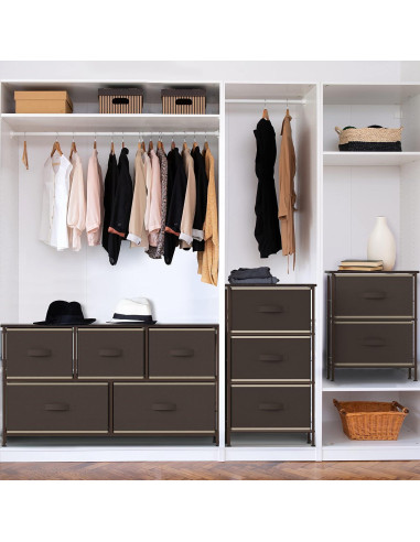 Organizador de dormitorio Simple Houseware 2 cajones marrón