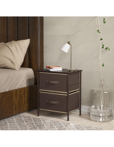 Organizador de dormitorio Simple Houseware 2 cajones marrón