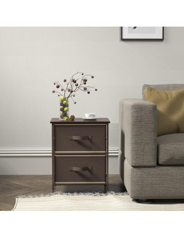 Organizador de dormitorio Simple Houseware 2 cajones marrón