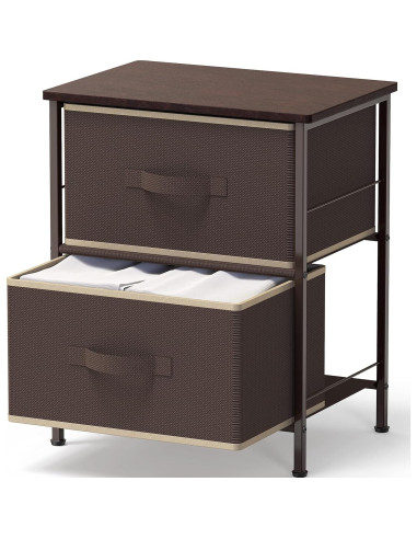 Organizador de dormitorio Simple Houseware 2 cajones marrón