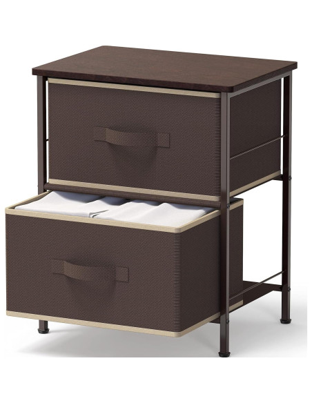 Organizador de dormitorio Simple Houseware 2 cajones marrón