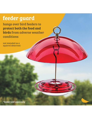 Cúpula Protectora Roja Birds Choice para Comederos de Aves 26.7 cm