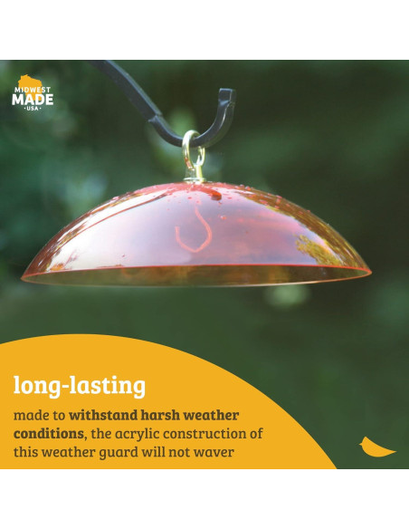 Cúpula Protectora Roja Birds Choice para Comederos de Aves 26.7 cm