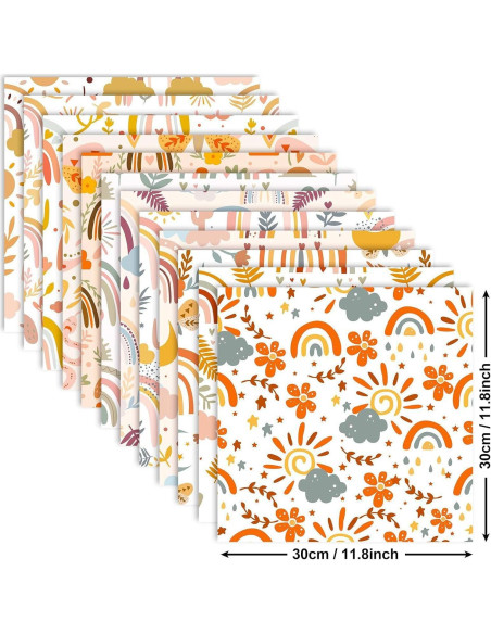 Papel de Scrapbook Boho Vintage iKammo 30x30 cm - 24 Hojas