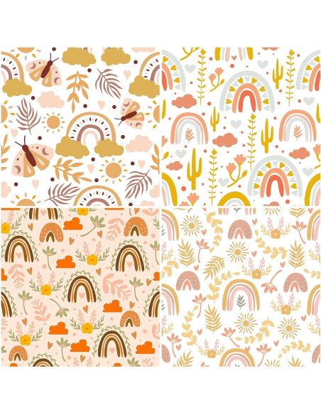 Papel de Scrapbook Boho Vintage iKammo 30x30 cm - 24 Hojas