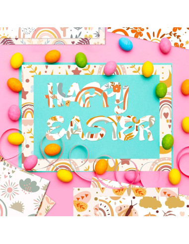 Papel de Scrapbook Boho Vintage iKammo 30x30 cm - 24 Hojas