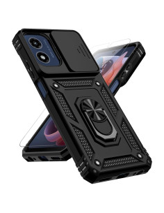 Funda Protectora PUSHIMEI para Motorola Moto G Play 2024 - Grado Militar, Negro