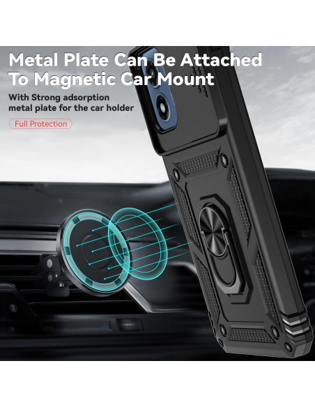 Funda Protectora PUSHIMEI para Motorola Moto G Play 2024 - Grado Militar, Negro