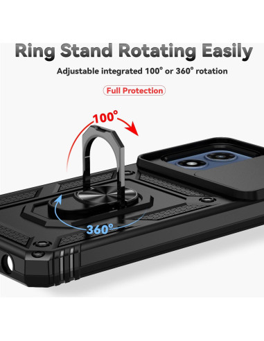 Funda Protectora PUSHIMEI para Motorola Moto G Play 2024 - Grado Militar, Negro