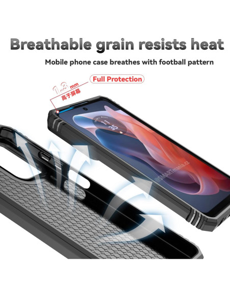 Funda Protectora PUSHIMEI para Motorola Moto G Play 2024 - Grado Militar, Negro