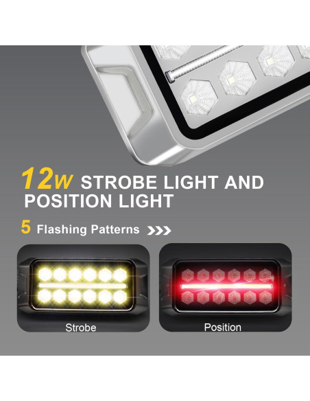 Luces Estroboscópicas Agrieyes 2 en 1 Ámbar y Roja 24V