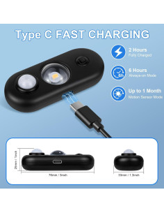 Luz LED Puck Recargable con Sensor de Movimiento 6 Pzas 2