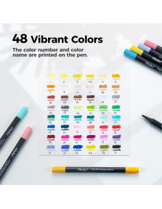 Marcadores Ohuhu Doble Punta 48 Colores + Libro de Colorear 2