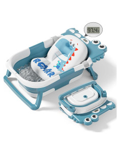 Bañera Plegable para Bebés Tavlshero con Termómetro Azul