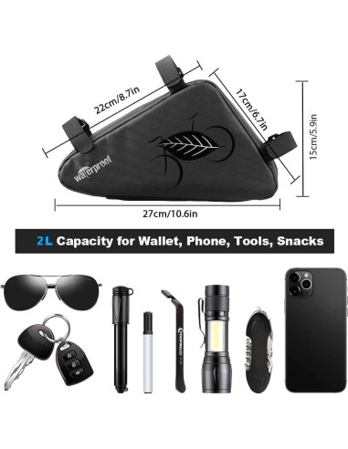 Bolsa de Almacenamiento para Bicicleta NDakter 2L Impermeable