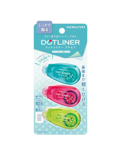 Cinta Adhesiva Doble Cara KOKUYO Dotliner 6mm 8m 3 Piezas