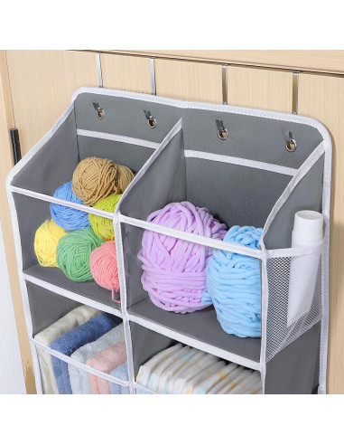 Organizador sobre la puerta Univivi 6 niveles 12 compartimentos gris