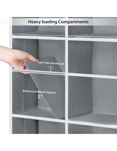 Organizador sobre la puerta Univivi 6 niveles 12 compartimentos gris