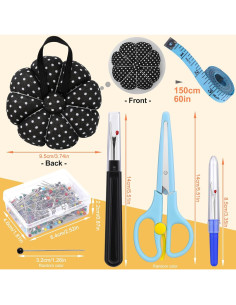 Kit de Alfileres de Coser Multicolor 300 Piezas 32mm ZLULARY 2