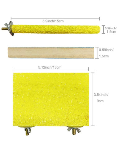 Hamiledyi Juguete de Percha para Aves 6 Piezas Madera Natural