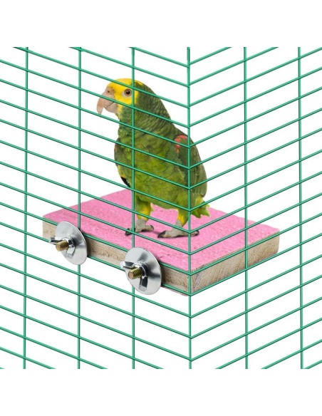 Hamiledyi Juguete de Percha para Aves 6 Piezas Madera Natural