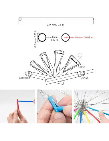 Cubiertas de Radios Universales OXLLONE 72 Pcs para Bicicleta 53 cm