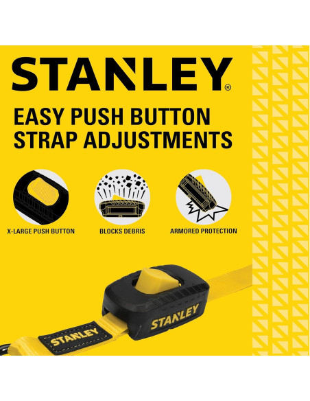 Correas de Amarre STANLEY S2001 1" x 3.05m 400kg Carga 2 Piezas