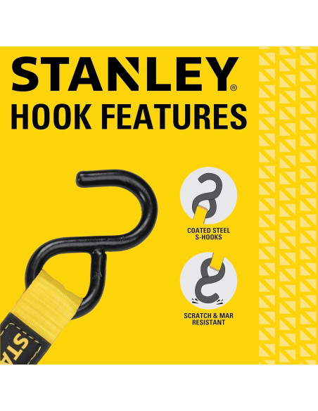 Correas de Amarre STANLEY S2001 1" x 3.05m 400kg Carga 2 Piezas
