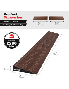 Rampa de Umbral Ruedamann 2.54 cm Antideslizante Aluminio 2