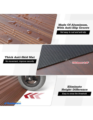Rampa de Umbral Ruedamann 2.54 cm Antideslizante Aluminio
