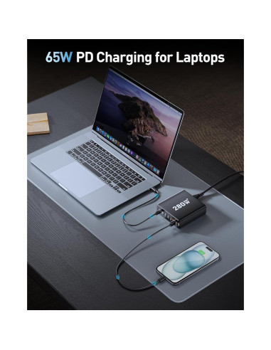 Estación de Carga USB C 8 Puertos Ediliow 280W Cargador Rápido