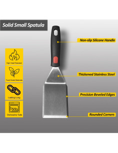Espátula de Acero Inoxidable Vovoly 7.6x10.2 cm Resistente 2
