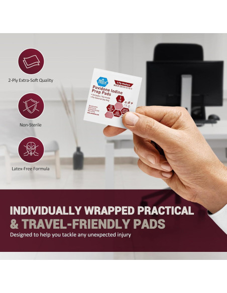 Toallitas Antiséticas Med Pride 10% Povidona Yodada - 100 Unidades