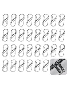 30 Clips de Cremallera Antirrobo Jeqqinuz Plata Doble Apertura