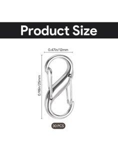 30 Clips de Cremallera Antirrobo Jeqqinuz Plata Doble Apertura 2