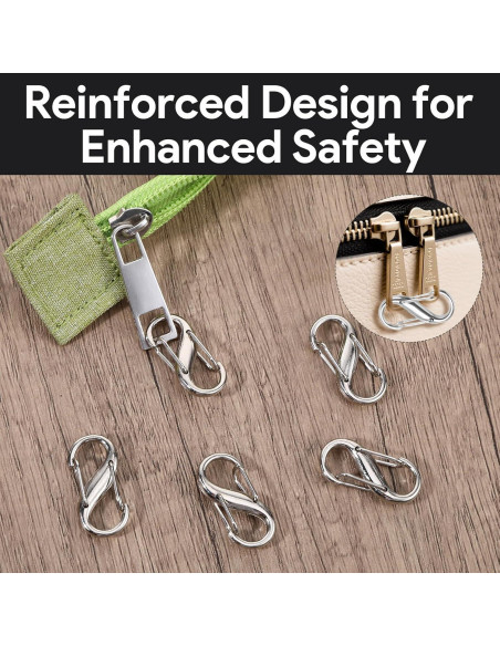 30 Clips de Cremallera Antirrobo Jeqqinuz Plata Doble Apertura