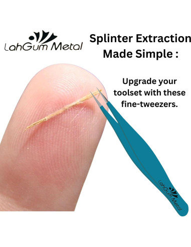 Pinzas Profesionales para Cejas LahGum Metal 2 Piezas Acero Inoxidable