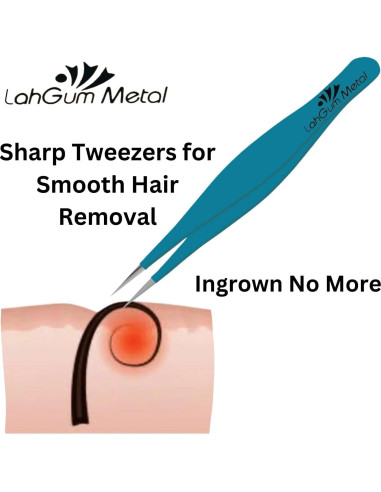 Pinzas Profesionales para Cejas LahGum Metal 2 Piezas Acero Inoxidable