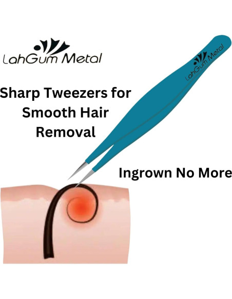 Pinzas Profesionales para Cejas LahGum Metal 2 Piezas Acero Inoxidable