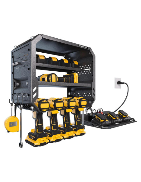 Organizador de Herramientas de Pared Spampur con Estación de Carga Organizador de Herramientas de Pared Spampur con Estación de Carga