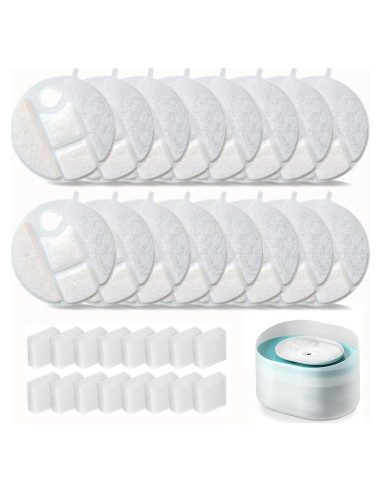 16 Filtros de Reemplazo OUPUSES para Fuente de Agua Perros