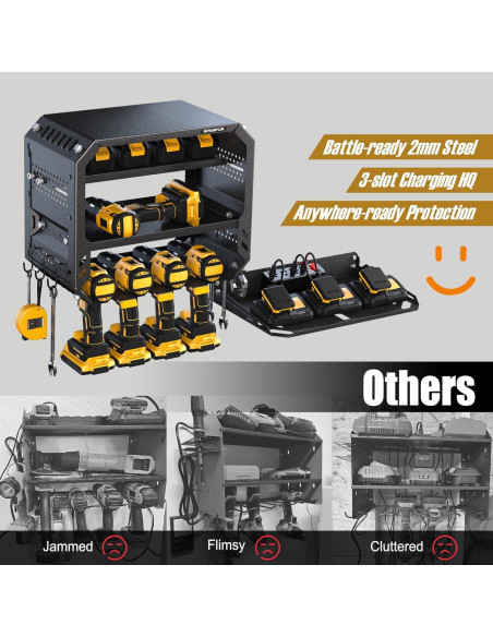 Organizador de Herramientas de Pared Spampur con Estación de Carga Organizador de Herramientas de Pared Spampur con Estación de Carga