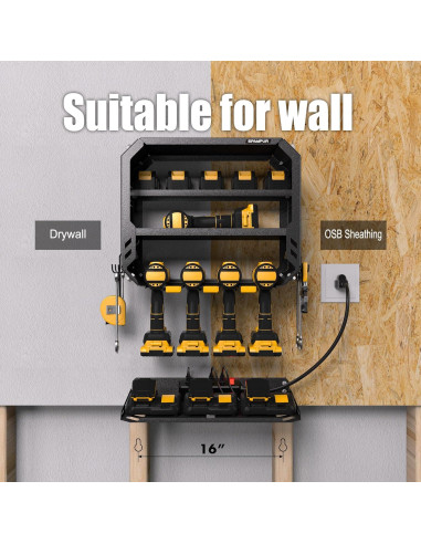 Organizador de Herramientas de Pared Spampur con Estación de Carga