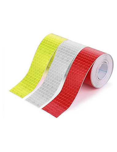 3 Rollos de Cinta Reflectante WENFUMUSIC 2.54cm x 9m Alta Visibilidad