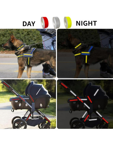 3 Rollos de Cinta Reflectante WENFUMUSIC 2.54cm x 9m Alta Visibilidad