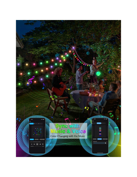 Luces de Cuerda Inteligentes Echosari 10M RGB Control App