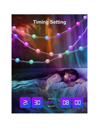Luces de Cuerda Inteligentes Echosari 10M RGB Control App